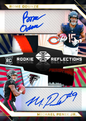 Rookie Reflections Dual Patch Auto Rome Odunze, Michael Penix Jr MOCK UP