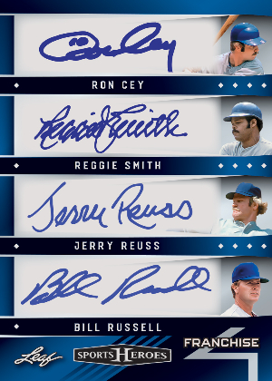 The Franchise 4 Auto Ron Cey, Reggie Smith, Jerry Reuss, Bill Russell MOCK UP