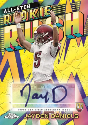 Chrome All-Etch Rookie Rush Auto Jayden Daniels MOCK UP