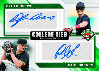 College Ties Dual Auto Dylan Crews, Paul Skenes MOCK UP