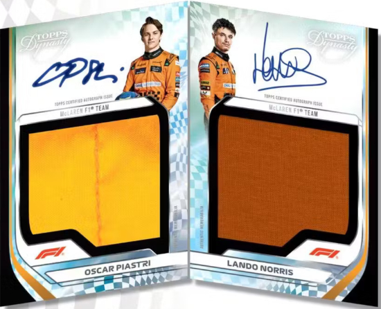 Dynasty Dual Autographed Relic Book Oscar Pistary, Lando Norris MOCK UP