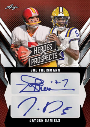 Auto Heroes and Prospects Joe Theismann, Jayden Daniels MOCK UP