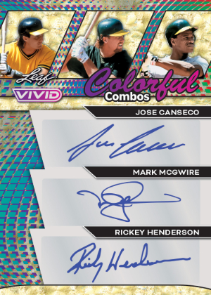 Colorful Combos Trios Jose Canseco, Mark McGwire, Rickey Henderson MOCK UP