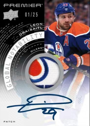 Global Notability Auto Jersey Black Leon Draisaitl MOCK UP