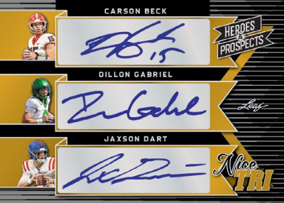 Nice Tri Auto Carson Beck, Dillon Gabriel, Jaxson Dart MOCK UP