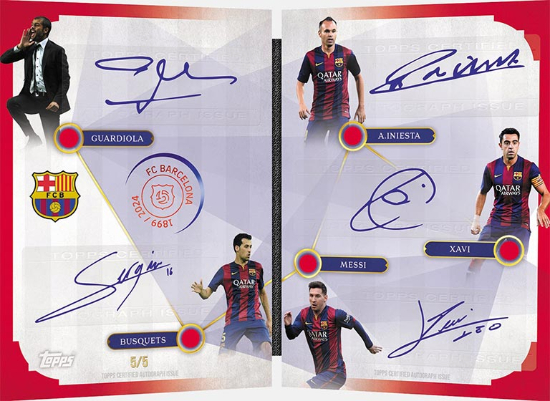 Tiki Taka Auto Book Red Lionel Messi, Xavi, Andrés Iniesta, Sergio Busquets, Pep Guardiola MOCK UP