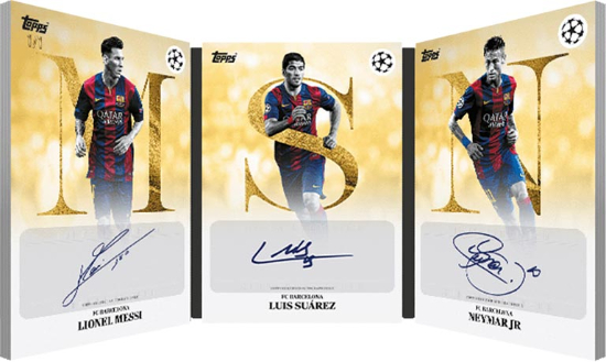 Triple Auto Lionel Messi, Luis Suarez, Neymar MOCK UP