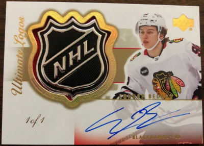 2003-04 Rookie Retro Material Signatures Gold Spectrum Shield Connor Bedard