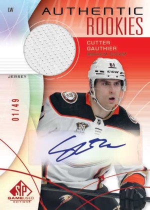 Base Red Auto Jersey Authentic Rookies Cutter Gauthier MOCK UP
