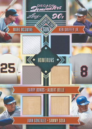Decade Dominators Holo Silver Mark McGwire, Ken Griffey Jr., Barry Bonds, Albert Belle, Juan González, Sammy Sosa MOCK UP