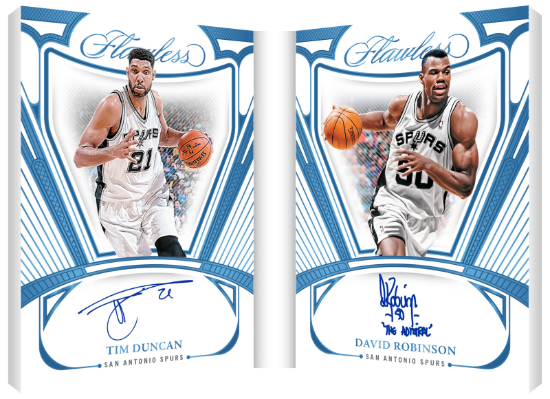 Flawless Dual Signatures Booklet Platinum Tim Duncan, David Robinson MOCK UP