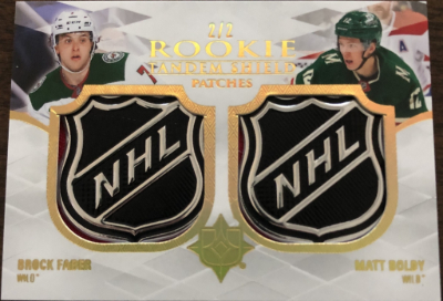 Rookie Tandem Shield Patches Brock Faber, Matt Boldy
