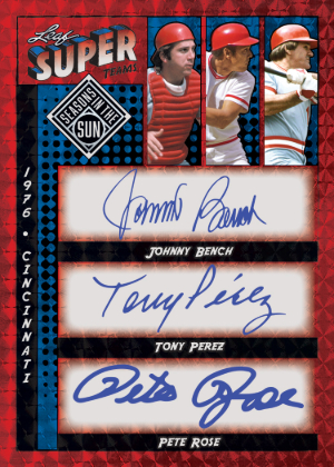 Super Teams Silver Circles Red Johnny Bench, Tony Perez, Pete Rose MOCK UP