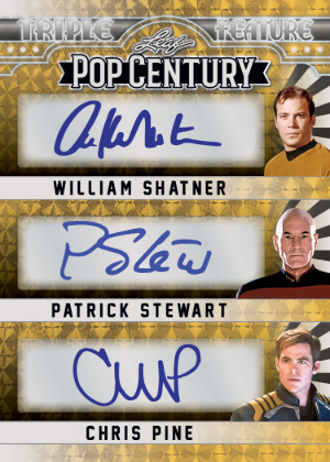 Triple Feature Super Prismatic Gold William Shatner, Patrick Stewart, Chris Pine MOCK UP